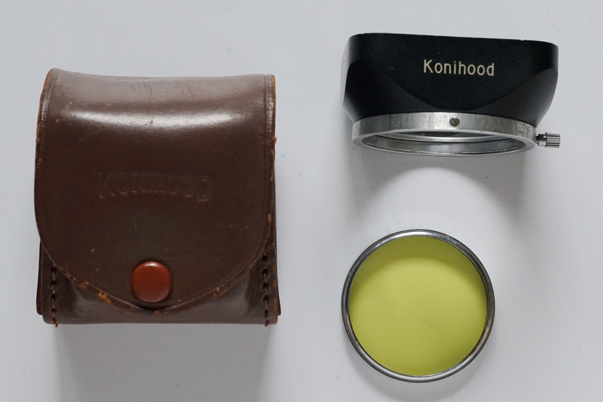 Konica Lens Hood+ Walz Yellow Filter For Konica IIIM Camera